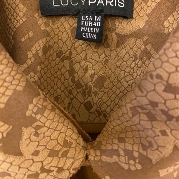 Women's Lucy Paris Chloe Snake Coat Belted Trench Size Medium EUC - Picture 4 of 10